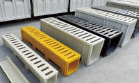 RUNLIN Canal de drainage des eaux pluviales en fibre de verre en forme de U personnalisable, anti-corrosion, léger, surface lisse, certifié ISO9001