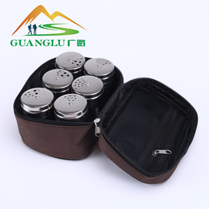 Juego de tarros para condimentos GuangLu para exteriores, tamaño M, con asa para acampar, caja de almacenamiento de condimentos sólidos, tapa con cremallera - Product Image 4
