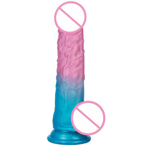 Weicher Blau+Rosa Umweltfreundlicher Silikon-Dildo Vibrator Teleskopisch Rotierend Schüttelnd Heizend Erwachsenen-Sexspielzeug Großartige Penis-Simulation - Product Image 3