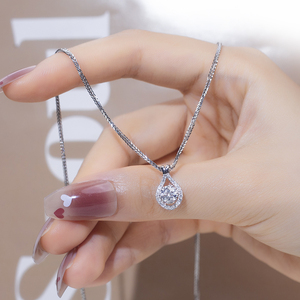 Messi Jewelry MSN-612 18K White Gold Fashion Necklace Jewelry 0.5ct D VVS1 Lab Grown Diamond Necklace - Product Image 6