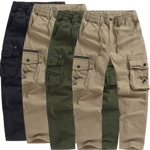 Washed Cotton Breathable Eco-Friendly Plain Dyed <b>Work</b> <b>Trousers</b> Men's Loose Fit Casual Sports Harem Pants Large Size Straight Leg - Product Image 1
