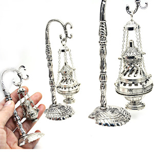 Aromatherapy Burner Small Antique Silver Pendant Metal Incense <b>Holder</b> Religious Item Home Decor Yiwu Origin WP 100 - Product Image 2