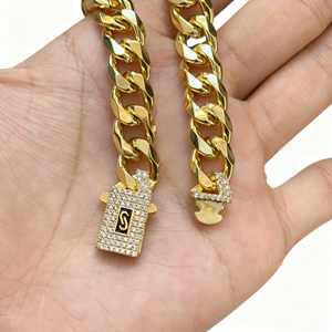 Ingrosso gioielli in ottone da uomo placcato oro 14k alta qualità Hip Hop lucido classico spesso Monaco Cuba Miami Cubana Monaco 2026 - Product Image 3