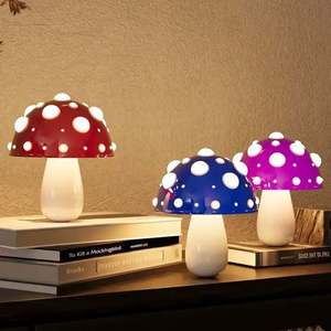 Vente directe d'usine Bar mignon <span class=keywords><strong>champignon</strong></span> lumière Mini lampe de table rechargeable avec abat-jour de couleur <span class=keywords><strong>rouge</strong></span>/violet/vert/bleu/jaune - Product Image 3