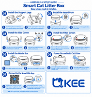 QKEE OEM Bac à litière pour chat automatique intelligent électrique à nettoyage rapide et désodorisant, grande capacité, avec contrôle à distance par application