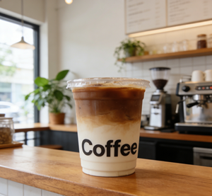 Bicchieri in Plastica PET Personalizzati con Logo per Frappè, Bevande, Caffè, 400ml, 12oz, 98mm con Coperchi - Product Image 2