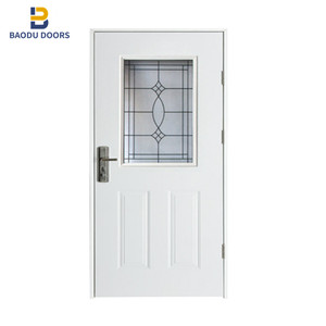 BOWDEU DOORS porte de sécurité en acier pour maisons porte américaine moderne en acier intérieur 6 panneaux verre pas cher prix - Product Image 5