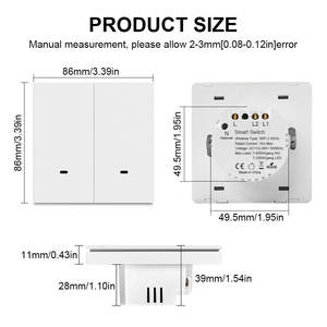 투야 스마트 라이프 1 <span class=keywords><strong>2</strong></span> 3 갱 원격 조명 스위치 와이파이 푸시 버튼 스위치 벽 무선 멀티 컨트롤 알렉사 구글 홈 보이스 - Product Image 4