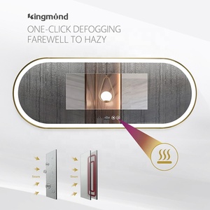 <span class=keywords><strong>Espejo</strong></span> de <span class=keywords><strong>Baño</strong></span> Ovalado Moderno <span class=keywords><strong>con</strong></span> Iluminación LED, Montado en el Techo, <span class=keywords><strong>con</strong></span> Sensor Táctil Antivaho <span class=keywords><strong>y</strong></span> 3 Colores Atenuables - Product Image 5