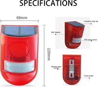 Sirène de sécurité extérieure étanche avec détecteur activé, alarme de voie d'accès, 6 LED clignotantes, système de dissuasion par flash pour maison et ferme
