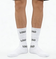 Gym Chaussettes De Luxe Qualité Mode Coton Hommes Crew Chaussettes Broderie Logo Imprimer Gym Chaussettes Personnalisées