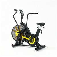 Bicicleta de aire comercial de doble acción con transmisión por correa, resistencia al viento dinámica, equipo HIIT, carga máxima 150 kg, entrenador de cardio compacto para gimnasio