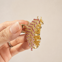 Pince à cheveux en alliage plaqué or avec strass, motif plume et feuille, petite pince latérale pour femme, accessoires capillaires 4,5 cm