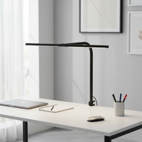 Lampe de bureau LED électrique moderne à double tête en aluminium, flexible avec col de cygne, commande tactile simple, lampe de table à intensité variable pour salle de lecture