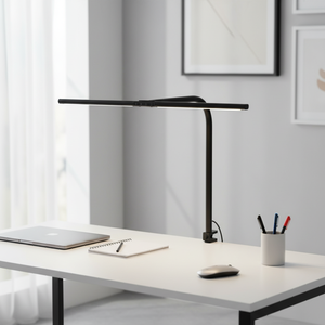 <span class=keywords><strong>Lampe</strong></span> de bureau LED moderne à double tête en aluminium, flexible, avec col de cygne, commande tactile, simple, pour lecture, à intensité variable, à <span class=keywords><strong>pince</strong></span>, pour table - Product Image 2