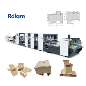 Rolam Machine de collage de carton d'emballage automatique 1200/1450PC Crash Lock bas dossier Gluer