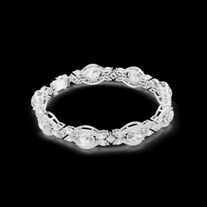 Pulsera de Cadena con Diamantes Cultivados en Laboratorio de Corte de Lujo, Hecha de Plata de Ley con un Brillo Brillante, Diseño Clásico, Regalo para Fiestas - Product Image 3