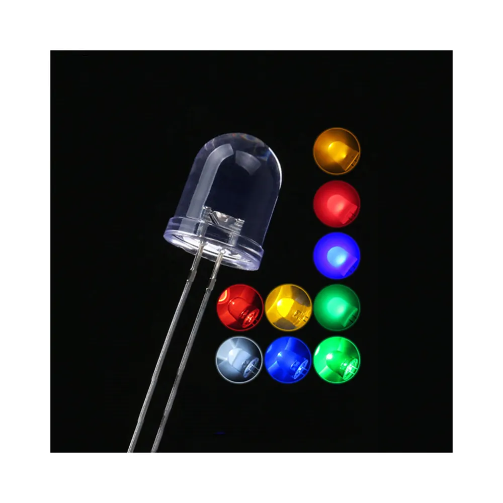 Testa tonda LED diodo a emissione luminosa LED lampada perline bianco rosso verde giallo blu evidenziare piedi lunghi testa tonda LED