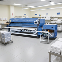 Machine industrielle électrique automatique à grande vitesse pour le repassage et le pliage continu de draps et de linge