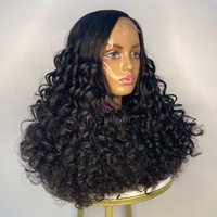 Perruque de Cheveux Humains Vierges Non Traités 100% avec Boucles Bouncy Façon Œuf, Cheveux Vietnamiens Bruts, Perruque Frontale en Dentelle HD Transparente 13x6, Double Drawn