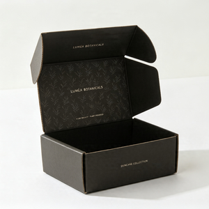 Heavy Duty Self-locking B Flute Kraft Corrugated Mailer <b>Box</b> Cosmetic Glass Bottle Dividers Protective Beauty Shipping <b>Box</b> Custom - Product Image 2