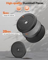 Ensemble d'haltères multifonction 6 en 1 pour la maison, haltères réglables de 10 kg, 15 kg, 20 kg, 30 kg, 40 kg