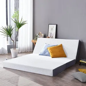 Matras lipat busa memori lipat tiga kali lipat, matras lantai tempat tidur Sofa rumah dapat dilipat Modern