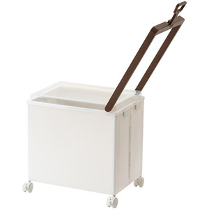 Storage <b>Trolley</b> With Lid And Wheels Rectangle Modern Office Organizer For Books And Snacks <b>Foldable</b> Floor Standing - Product Image 1