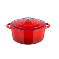 Ensemble de casseroles en fonte émaillée rouge minimaliste et écologique, 19 pièces, prix de gros Bright Houseware
