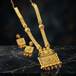 Venta al por mayor 14K 18K 24K Micro Gold Fashion Long Jewelry Set, joyería de diseño tradicional, latón dorado lleno formando collares largos. - Product Image 3