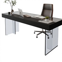 Bureau de lecture en verre, table de bureau moderne pour la maison, mobilier de bureau moderne, table d'étude