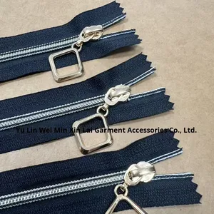 <span class=keywords><strong>Fermeture</strong></span> éclair en alliage de titane et d'aluminium électroplaqué # 5 fermetures éclair à glissière à extrémité fermée, plusieurs couleurs et tailles, textile de maison, glissière platine - Product Image 4