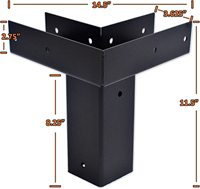 Anti Uv Gazebo açık su geçirmez ahşap plastik bahçe 3 kol Pergola braket için 4x4 6x6 ahşap direkleri