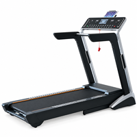 Tapis roulant pliable K-FIT GS-151D-D avec cadre en acier, roues de transport à amortissement pneumatique pour la marche et la course en intérieur