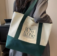 Sac fourre-tout promotionnel en toile pour femme, nouvelle collection, style simple et tendance, grande capacité, polyvalent, imprimé numérique, style coréen, pour les trajets quotidiens
