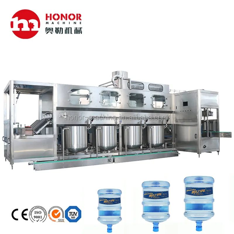 Factory processing 5 Gallon Drinking Water 19L 20L Big Bottle Pure Water Filling Packaging Machine