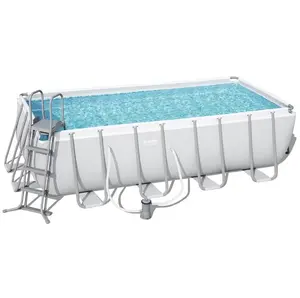 Bestway 56670 outdoor family rectangular steel frame water pool above Ground swimming Pool support water pool