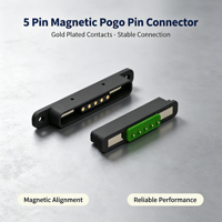 Connecteur de charge magnétique Denentech Pogo Pin à 5 broches, charge rapide, à ressort, pour PCB