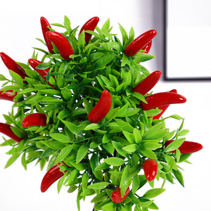Planta Artificial de Chile en Maceta, Mini Bonsái de Plástico, Fruta de la Fortuna, Decoración para el Hogar - Product Image 2
