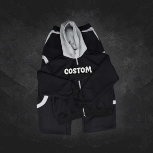 Ensemble de survêtement vintage d'hiver à capuche, lourd, écologique, respirant, patchwork, streetwear, jogging - Product Image 2