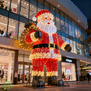 SENZHAO Large <b>Outdoor</b> Waterproof LED 3D Santa Claus <b>Light</b> Sculpture Motif <b>Light</b> <b>String</b> <b>Lights</b> for Commercial Christmas Decor - Product Image 6