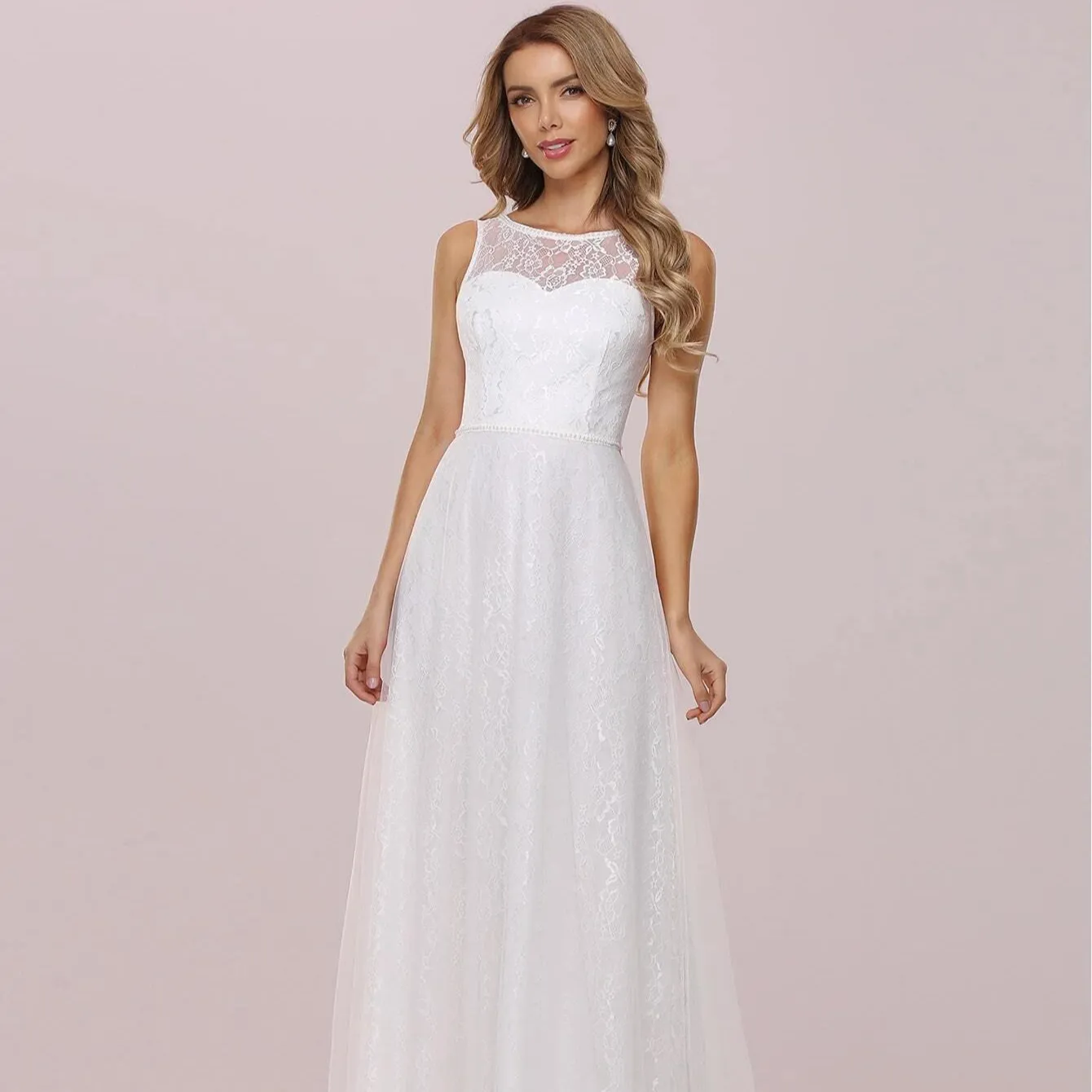 Robes de longueur au sol pour femmes, modèle 2022, simple, de haute qualité, tenue de mariée blanche