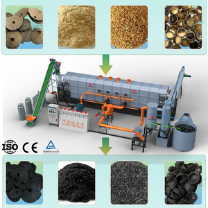 Complete Palm Shell Charcoal Briquette Production Line Continuous Biomass Carbonization Furnace for High Quality BBQ Charcoal - Product Image 1