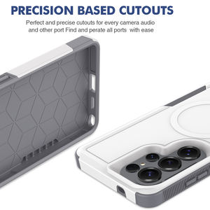 Capa de Telefone Móvel Branca à Prova de Choque Matte para Samsung S26 Ultra Capa Magnética Híbrida TPU PC 2 em 1 - Product Image 3