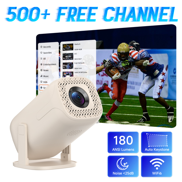 V2 Smart Projector 180 Ansi Lumen Wifi 6 Video Player 500+ Channels Multi-Media Casting Mini Portable Home Pocket Projector