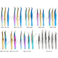 Séparateur pour extensions de cils, emballage personnalisé, 1 pièce, pince à épiler coloré, outil cosmétique, applicateur