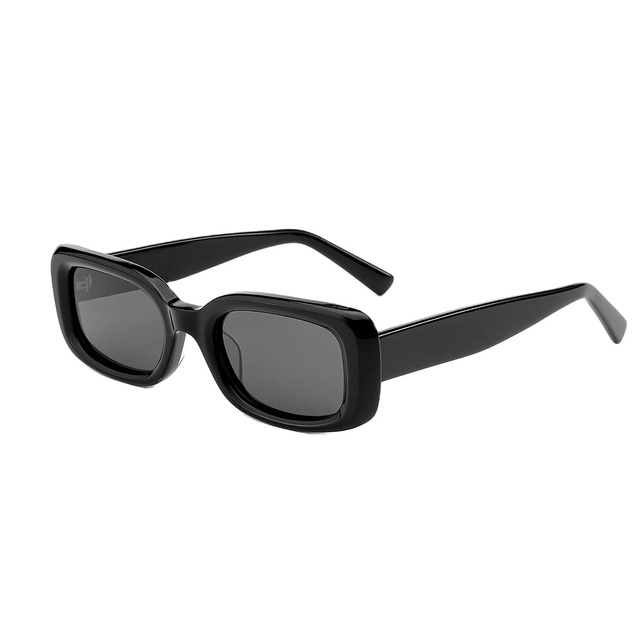 Hot Sale High Quality Unisex Black Acetate Sunglasses with UV400 Lenses Square Acetate-Frame Sunglasses Direct From Factory