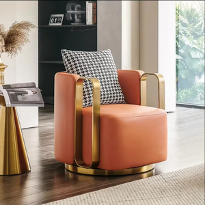 Poltrona Moderna per Soggiorno, Sedia Girevole di Lusso in Pelle a Posto Singolo, Arredamento per Casa, Poltrona Relax - Product Image 2