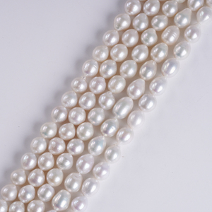 Perlas Naturales al por Mayor, Hebra de Perlas Barrocas de Agua Dulce Naturales Blancas de 9-11 mm para la Fabricación de Joyas - Product Image 5