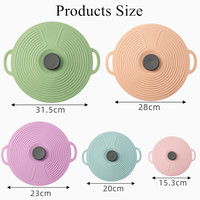 Hugebirds Lot de 5 couvercles en silicone pour bol Couvercle en silicone pour micro-ondes Couvercles d'aspiration réutilisables résistants à la chaleur Convient aux tasses, bols, pots